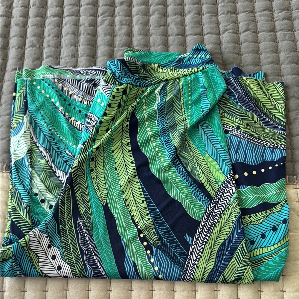 Tropical Leaf Print Pants